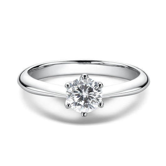 Anillo de Moissanita de 1 Quilate con Seis Puntas en Plata 925 y Baño de Oro 18k - Image 6