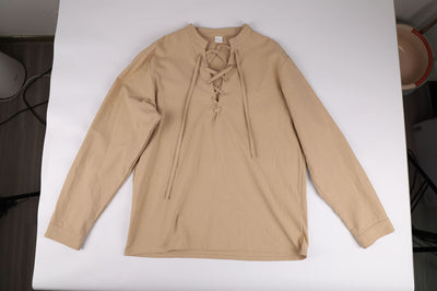 Camisa Henley de Lino Manga Larga para Hombre - Image 40