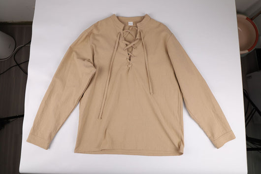 Camisa Henley de Lino Manga Larga para Hombre - Image 40