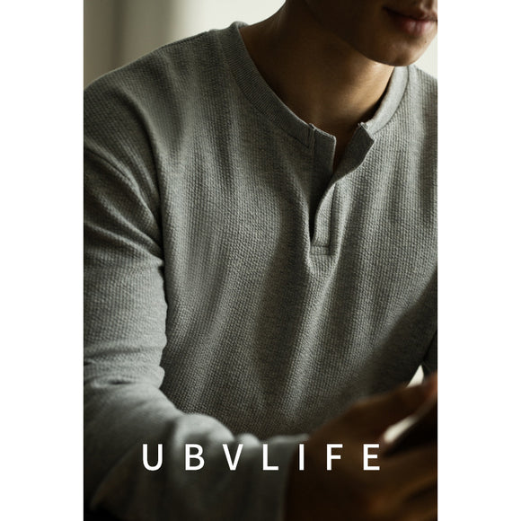 Camiseta Básica Cuello V Manga Larga para Hombre