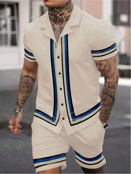 Conjunto de Dos Piezas Camisa Cuello Cubano para Hombre - Image 8