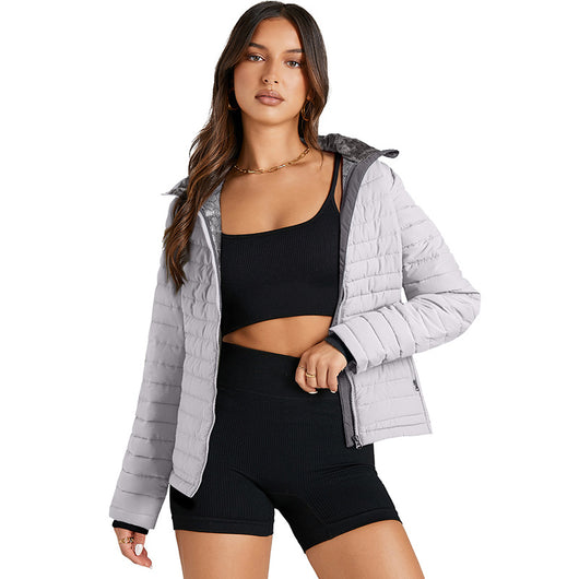 Chaqueta Acolchada de Algodón para Mujer con Cuello Tipo Mao - Image 8