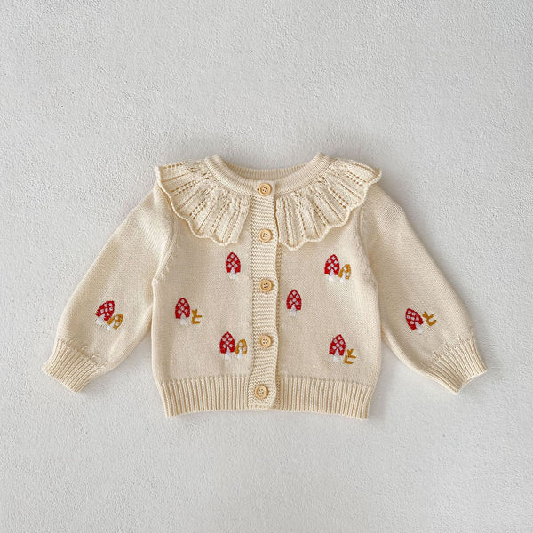 Conjunto de Punto para Bebé con Cuello de Loto Bordado - Ropa de Otoño - Image 3