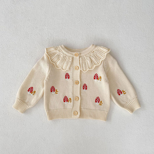 Conjunto de Punto para Bebé con Cuello de Loto Bordado - Ropa de Otoño - Image 3