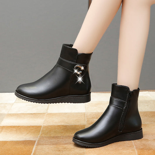 Botas Cálidas de Cuña Baja para Mamá con Forro Polar - Image 9