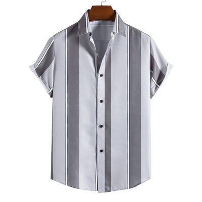 Camisa Casual de Rayas para Hombre - Manga Corta - Image 13