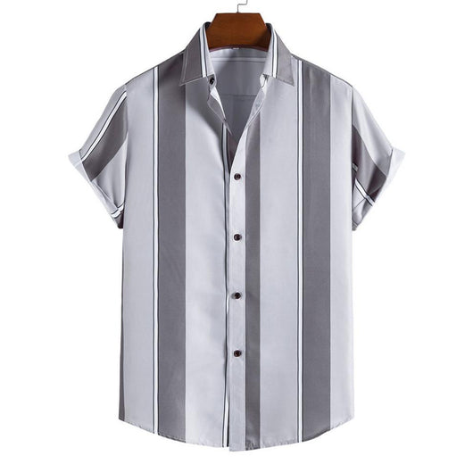 Camisa Casual de Rayas para Hombre - Manga Corta - Image 13