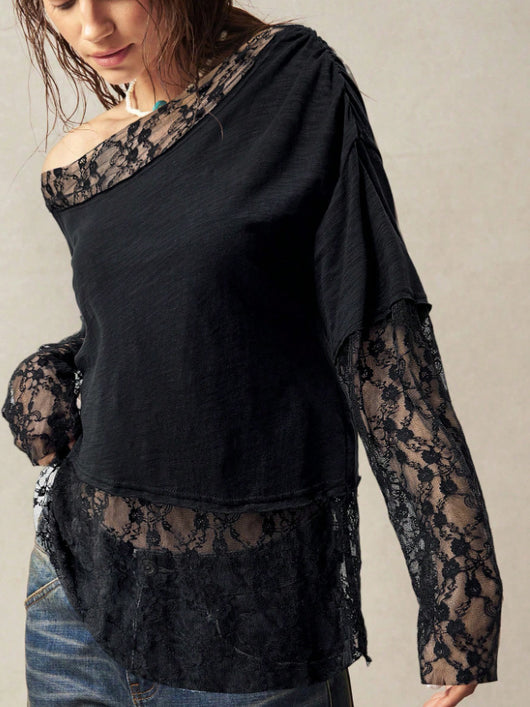 Blusa Elegante de Manga Larga con Escote Diagonal - Image 16