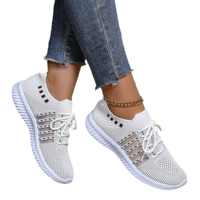 Zapatos Deportivos Mujer Flyknit con Cuña y Cordones - Image 5
