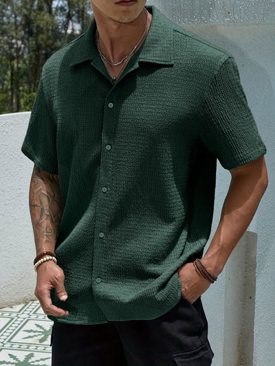 Camisa Casual Retro Resort con Cuello Solapa para Hombre - Image 23