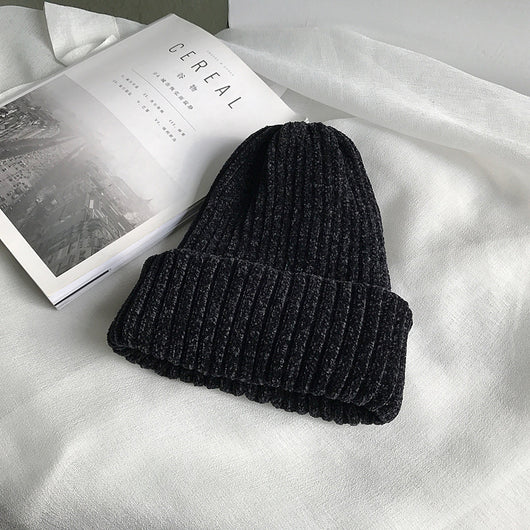 Gorro de Lana Tejido Chenilla en Colores Lisos para Mujer - Image 3