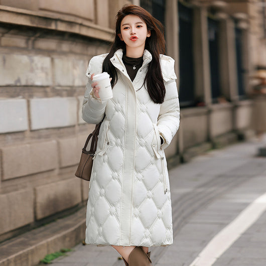Abrigo Acolchado de Algodón Desmontable para Mujer - Largo Invierno - Image 7