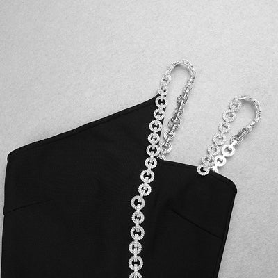 Vestido Largo Asimétrico con Cadena y Hombro Descubierto - Image 22