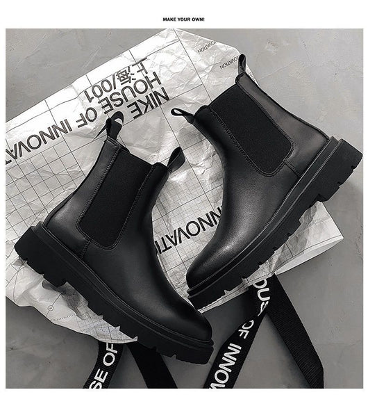 Botas Martin Chelsea Altas para Hombre Estilo Británico Clásico - Image 9