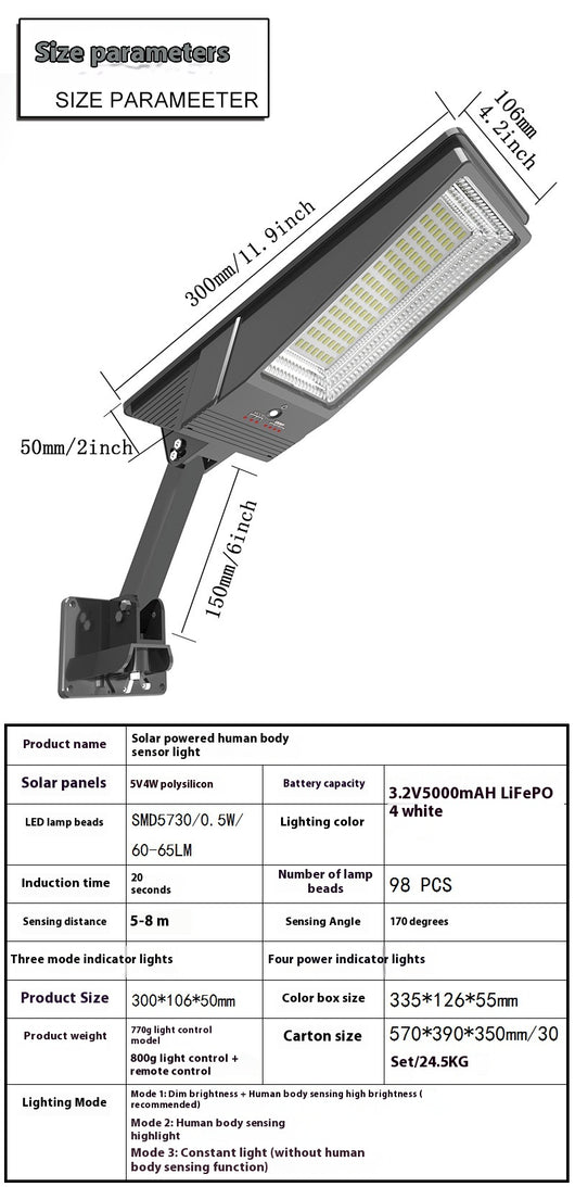 Lámpara Solar de Pared con Sensor de Movimiento para Jardín - Image 14