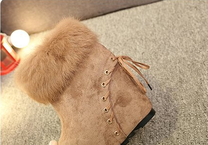 Botas Cortas de Cuña con Forro de Conejo Real para Mujer - Diseño Elevador - Image 16