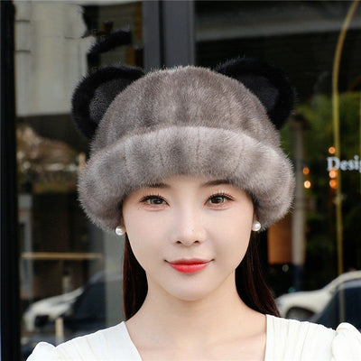 Gorro de Visón Invierno Estilo Coreano para Mujer - Image 9