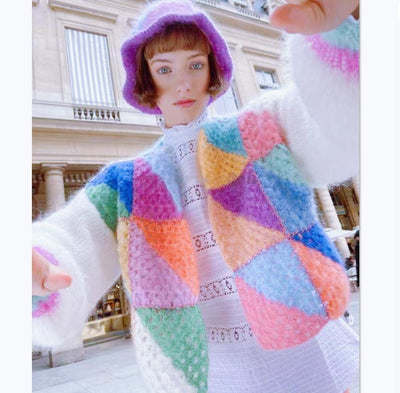 Cardigan Tejido Multicolor de Manga Larga para Mujer - Image 16