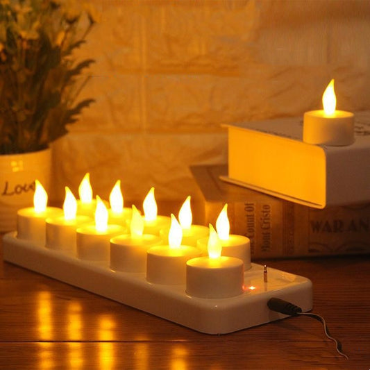 Velas LED Recargables con 12 Luces de Ambiente