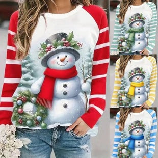 Suéter Largo para Mujer con Patrón de Muñeco de Nieve