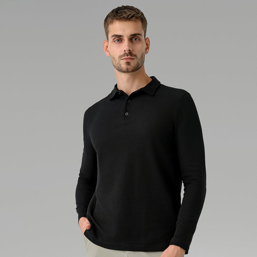 Polo Deportivo Manga Larga Transpirable Secado Rápido para Hombre - Image 7