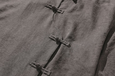 Camisa Corta Estilo Chino Tradicional con Botones de Rana para Hombre - Image 27