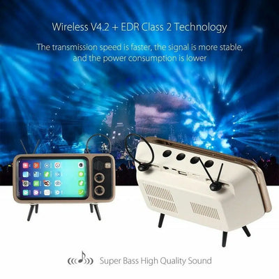 Parlante Bluetooth Retro con Soporte para Teléfono - Image 20