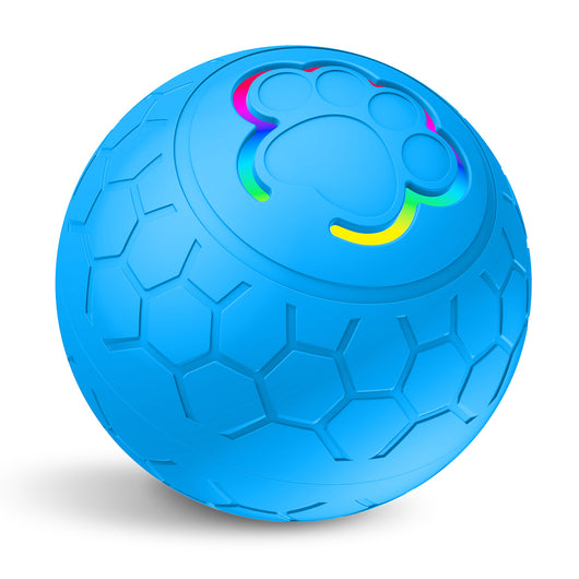 Orange electric intelligent remote control ball with a multicolor light-up paw print and hexagonal texture. - Image 5