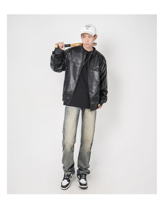 Jeans Rectos Sueltos Teñidos Amarillo Lavado Estilo Urbano - Image 13