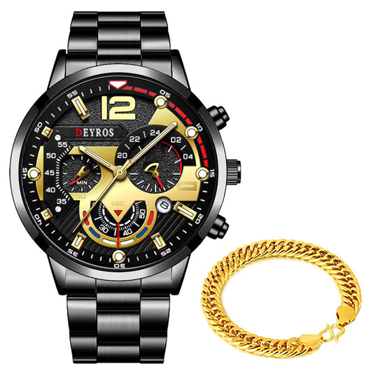 Reloj Deportivo de Acero Inoxidable con Seis Agujas - Cuarzo Resistente para Hombre - Image 20