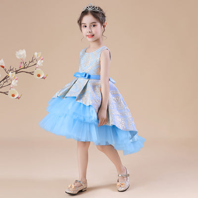 Vestido Infantil de Tul Jacquard con Pompones para Presentaciones - Image 25