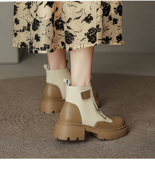 Botas Martin de Cuero Grueso Estilo Retro Francés para Mujer - Image 12