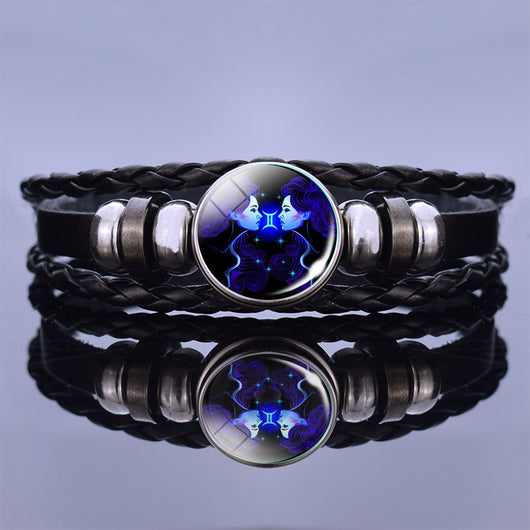 Pulsera de Pareja Constelaciones Luminosas - Cuero Negro - Image 15