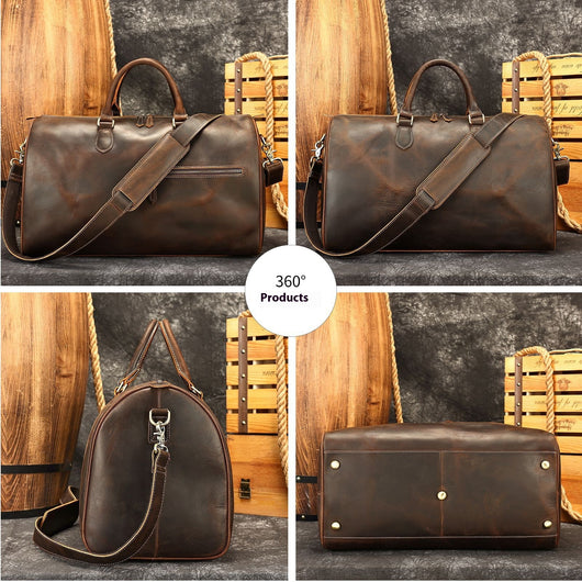 Bolso Bandolera de Cuero Vintage con Gran Capacidad para Viajes - Image 4