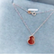 Collar de Oro 18k para Mujer con Cornalina - Cadena Ajustable Elegancia Clásica