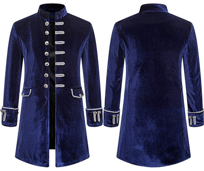 Abrigo Uniforme Steampunk Terciopelo Cuello Alto para Hombre - Image 11