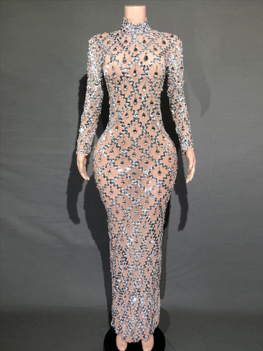 Vestido de Fiesta Elegante con Cristales Brillantes para Mujer - Image 32