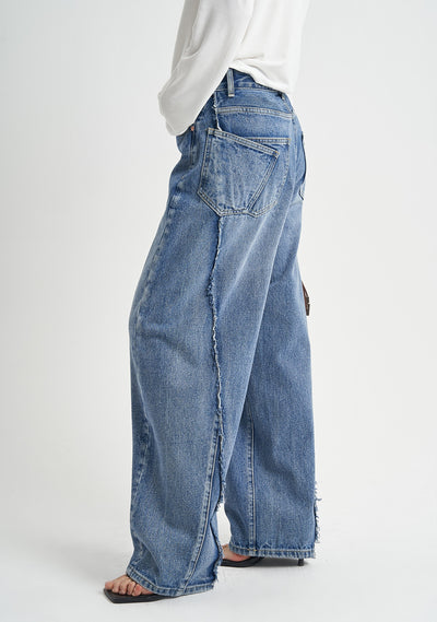 Pantalones Vaqueros Azul Desteñido Holgados Premium para Mujer - Image 17