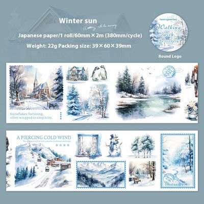 Set de Cintas Decorativas Adhesivas Paisajes Cuatro Estaciones - 6 Modelos para Scrapbooking y DIY - Image 9