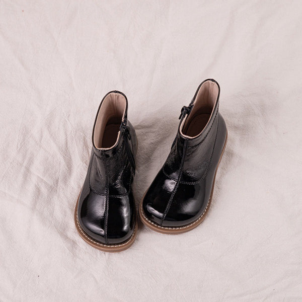 Botas Infantiles de Color Sólido - Estilo Retro para Niños - Image 4