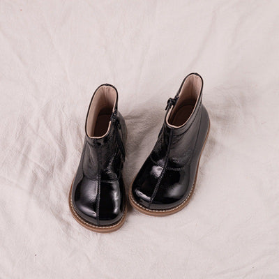 Botas Infantiles de Color Sólido - Estilo Retro para Niños - Image 4