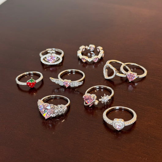 Anillo de Plata 925 Corazón Fresa con Alas y Resina para Mujer - Image 3