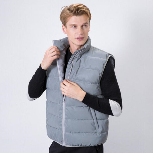 Chaleco Reflectante Abrigo Slim Fit Otoño Invierno Tallas Grandes Hombre