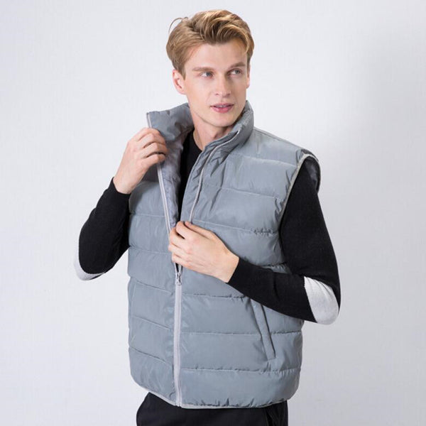 Chaleco Reflectante Abrigo Slim Fit Otoño Invierno Tallas Grandes Hombre