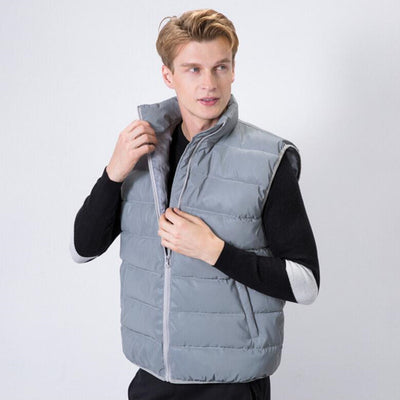 Chaleco Reflectante Abrigo Slim Fit Otoño Invierno Tallas Grandes Hombre