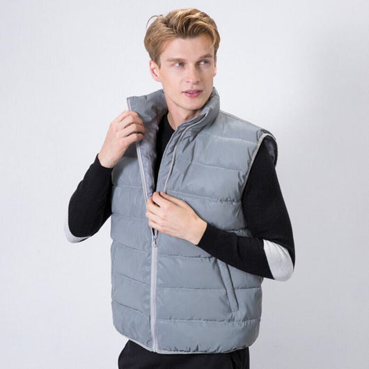 Chaleco Reflectante Abrigo Slim Fit Otoño Invierno Tallas Grandes Hombre
