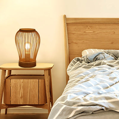 Lámpara Mesita de Noche Estilo Nórdico en Madera Maciza - Image 3