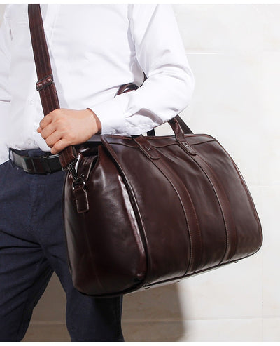 Bolsa de Viaje en Cuero Genuino de Gran Capacidad - Maletín Premium en Piel de Vaca - Image 13