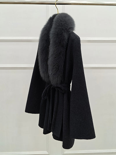 Abrigo Reversible de Cashmere y Piel de Zorro Midi para Invierno - Image 18