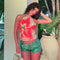 Top Halter Estampado sin Mangas y Espalda Descubierta